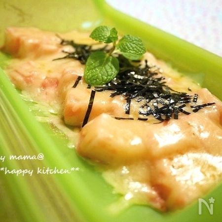 レンジで簡単おつまみ ルクエで明太マヨチーズ餅 By 奥田和美 たっきーママ レシピサイト Nadia ナディア プロの料理家のおいしいレシピ