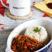 夏野菜たっぷりカラフルキーマカレー