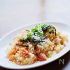 塩鮭と海苔の和風チャーハン～パルミジャーノ・チーズかけ～