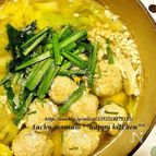 ぷりぷり肉団子入りニンニク風味鍋