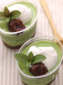 抹茶と小豆のパンナコッタ