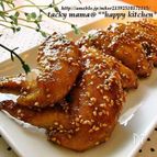 居酒屋風♪鶏手羽先の甘辛焼き@ごま風味