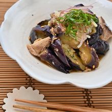 火を使わない！なすとさば缶の薬味ぽん酢