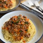 ミートソーススパゲッティ【トマト缶なしで簡単】