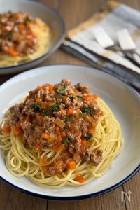 ミートソーススパゲッティ【トマト缶なしで簡単】
