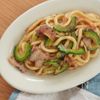 ゴーヤと豚バラ肉の焼きうどん