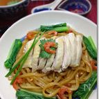 干し海老香る 油うどん✿海南チキンのせ