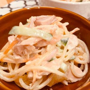 ちひろの作ってみた!投稿(我が家の【絶品スパサラ】冷めてもくっつかない♪おすすめ☆)