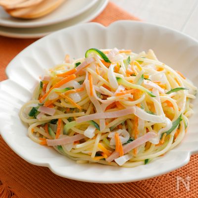 【給食のスパゲティサラダ】こどもやみつき！野菜たっぷり♪