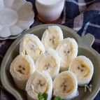 レンチンカスタードと食パンで簡単おやつ♪まるごとバナナ風