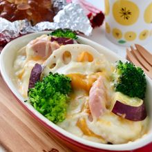 ヘルシー＊豆腐クリームの根菜グラタン