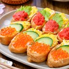 【ちらし寿司風♡三色いなり】お雛様やハレの日に♬