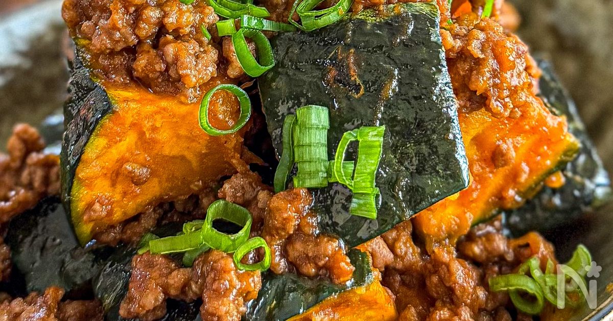 最強♡肉味噌《かぼちゃの韓国風♡そぼろ炒め》