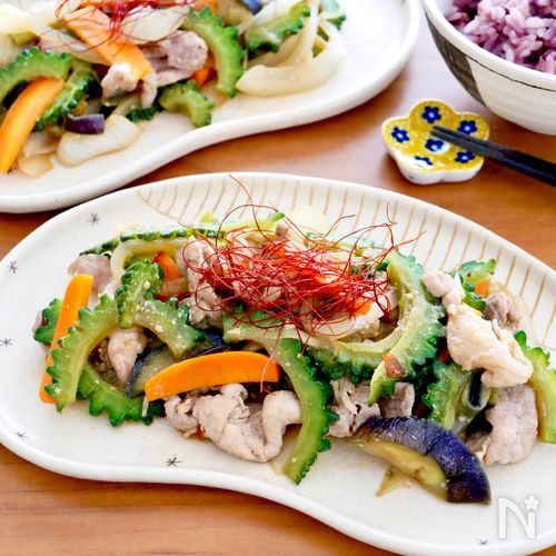 【豚なすゴーヤの辛味噌炒め】食欲そそる!夏レシピ♡