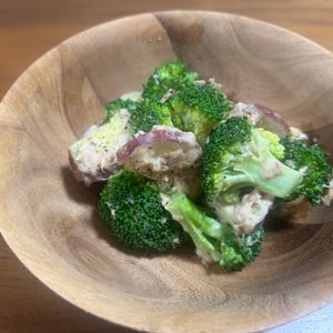 こむぎの作ってみた!投稿(ほっくり甘い♩さつまいもとブロッコリーのデリ風サラダ)
