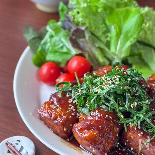 たっぷり大葉の肉巻き厚揚げ