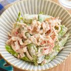【レンジにお任せ】アスパラとカニカマの胡麻マヨ和え