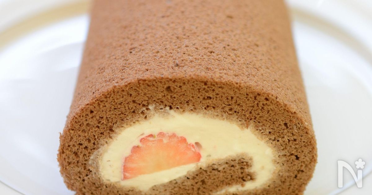 【米粉のココアロールケーキ】ふわっ♡しっとり♬