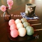 レンジで簡単♪もっちもちお団子屋さんの三色団子♪