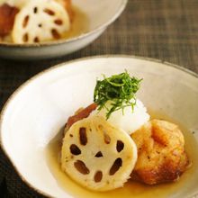 揚げれんこん饅頭のおろし添え