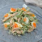 鶏ささみと水菜のオイマヨサラダ