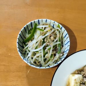かおちゃんの作ってみた!投稿(もやしとピーマンとツナのナムル風)