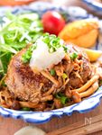 【きのこの和風おろしハンバーグ】ワンパン♪一緒に蒸し焼きで♡