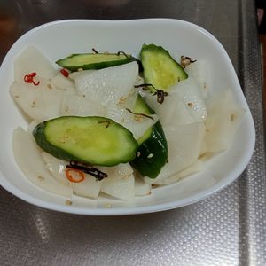 鶏皮坊主の作ってみた!投稿(和えるだけ♪【おつまみ大根きゅうり】)