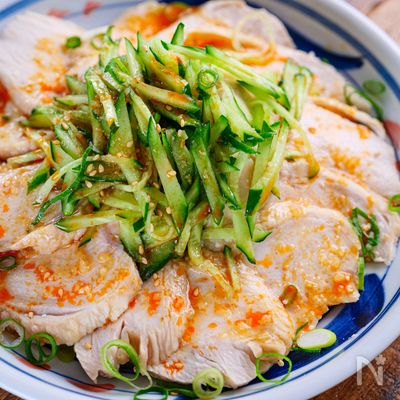 レンジで簡単!超しっとり♪鶏むね肉のやみつきよだれ鶏