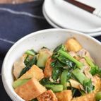 厚揚げと小松菜の豚バラ中華風炒め