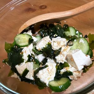 wanの作ってみた!投稿(簡単副菜☆『豆腐とわかめときゅうりの和風サラダ』)
