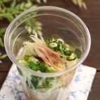 簡単！冷やしカップそうめん　薬味納豆
