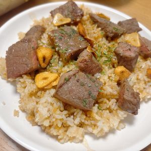 し☆の作ってみた!投稿(【ガーリックライス＆ステーキ】記念日や誕生日に♡贅沢ごはん♪)