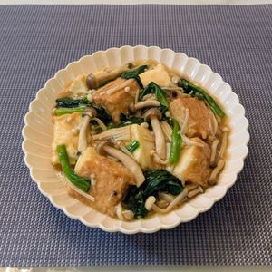 𝔂𝓾𝓶𝓲🍓の作ってみた!投稿(厚揚げとほうれん草ときのこ《トロトロ♡中華あん》)