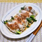 えのきとネギの豚肉巻き焼き（梅肉ポン酢かけ）