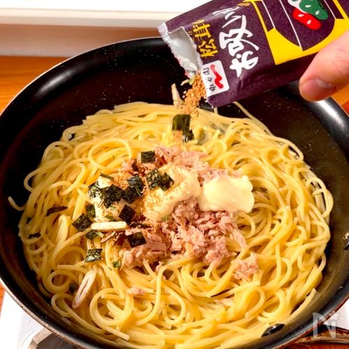 ワンパンで松茸ツナマヨパスタ