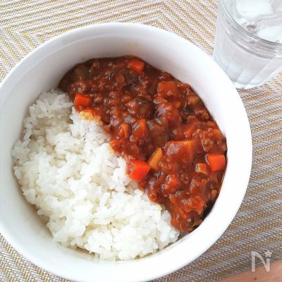 カレールウを夏仕様☆トマトキーマカレー