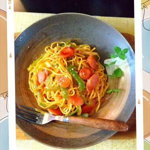 チョロリスの作ってみた!投稿(【焼きナポリタン】ゆでずに簡単！パパッとランチに◎)