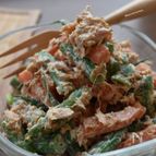 【レンジ調理】うま過ぎわろた♡いんげんと人参のツナマヨ和え♡