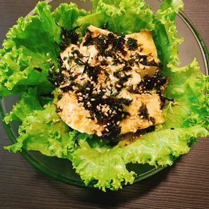 りんの作ってみた!投稿(【レタスと豆腐のチョレギサラダ】包丁不要！)