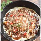 餃子の皮でヘルシー蒸しお好み焼き