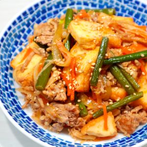 まゆの作ってみた!投稿(ご飯が進む！栄養満点◎【厚揚げとひき肉のプルコギ風甘辛炒め】)