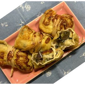 チョビの助の作ってみた!投稿(トースターで簡単！旨ウマ♡トロリンなすとチーズの巾着)