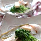 豆苗とタラの簡単塩糀蒸し