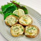 宅飲みに【簡単】バル風♡しいたけのガリバタチーズ焼き