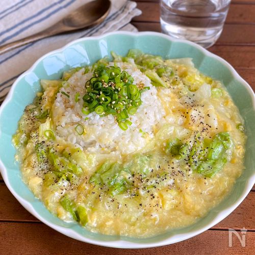 ちぎってぱぱっと5分!「レタスと卵の餡かけご飯」