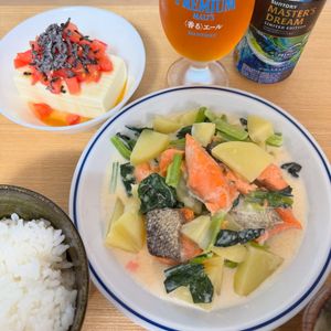 Tsuneaki Okadaの作ってみた!投稿(【鮭と小松菜のクリーム煮】時短で作れる！)