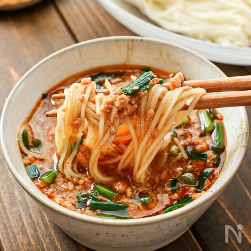 【えのきとニラの肉汁つけそうめん】レンジで簡単！旨すぎる