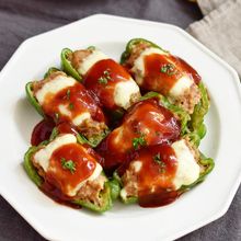 \レンジで6分/ピーマンの肉詰め