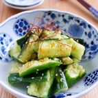 タタキきゅうりの旨塩ラー油和え